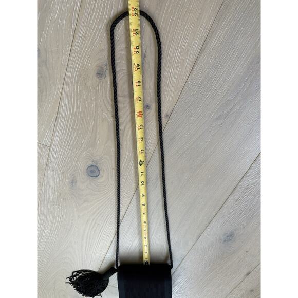 Vintage 80’s Lord and Taylor Black Textured Small Rope Tassel Crossbody Bag - Picture 12 of 12